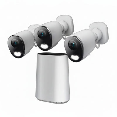 8-Channel 4K 64GB Smart NVR Security Camera System with 3-Plug-In Wireless Spotlight Cameras with 2-Way Audio