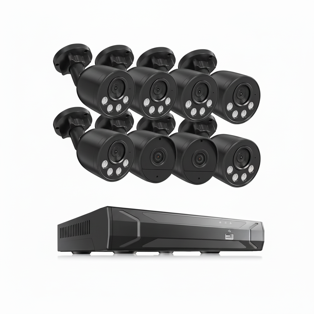 4K Ultra HD 8-Channel 8MP Poe 2TB NVR Security Camera System with 8 Wired Poe IP Cameras, Smart AI Detection
