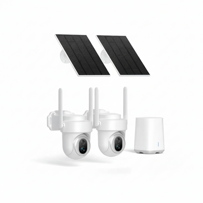 4K/8MP Ultra HD Solar-Powered 360° Smart Security Camera, 2-Pack