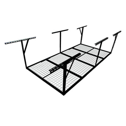 96 In. W X 40 In. H X 48 In. D Black Adjustable Height Heavy Duty Steel Overhead Garage Storage Rack
