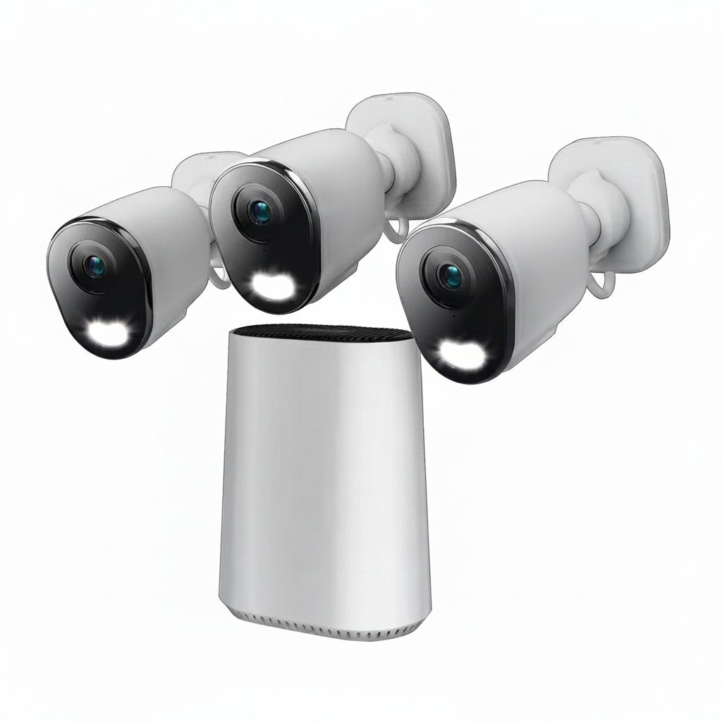 8-Channel 4K 64GB Smart NVR Security Camera System with 3-Plug-In Wireless Spotlight Cameras with 2-Way Audio