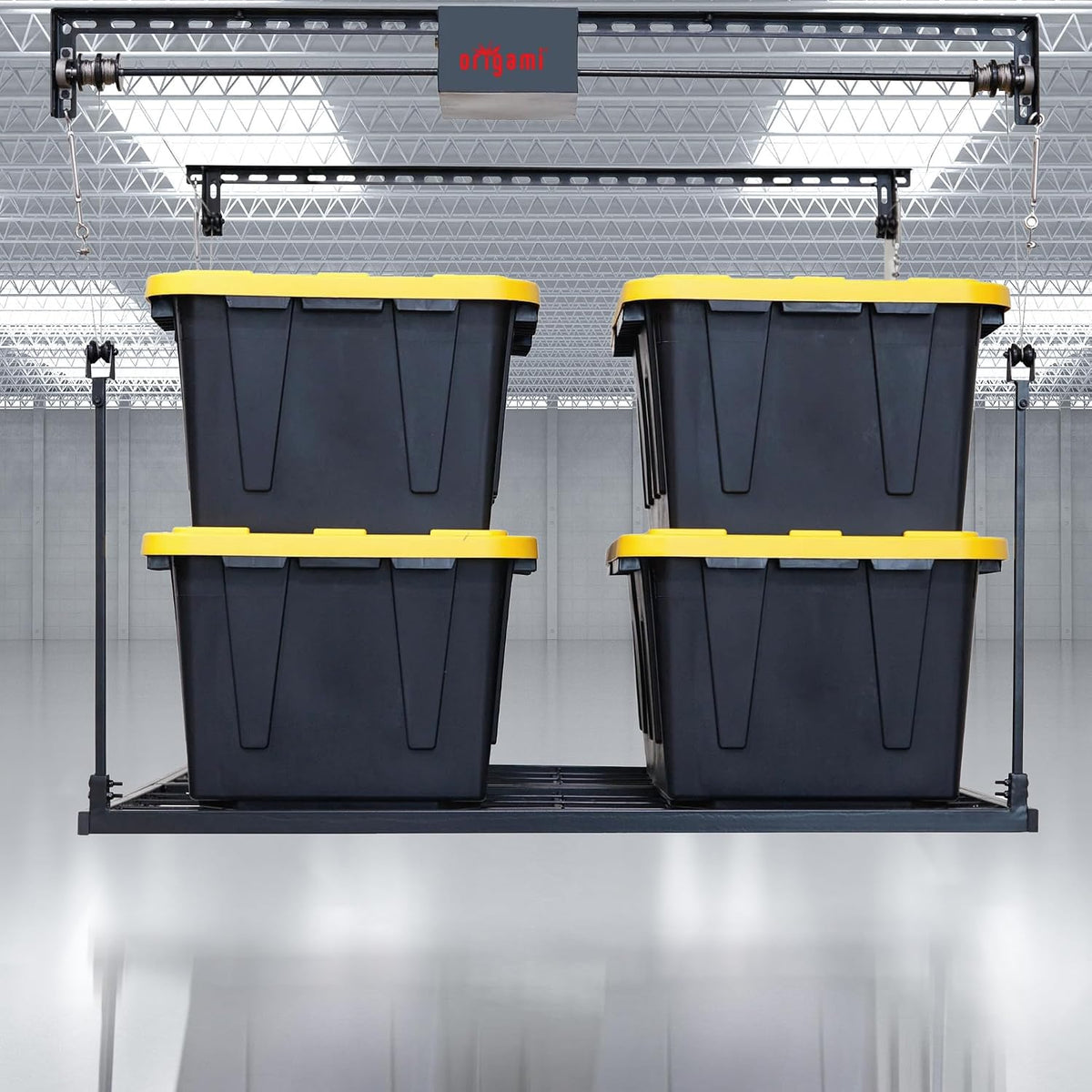 Motorized Ceiling Storage Rack, 52 X 25 Inch, 250 Lb Lift Capacity