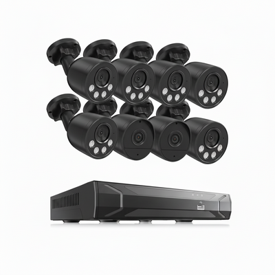 4K Ultra HD 8-Channel 8MP Poe 2TB NVR Security Camera System with 8 Wired Poe IP Cameras, Smart AI Detection