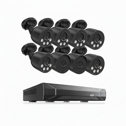 4K Ultra HD 8-Channel 8MP Poe 2TB NVR Security Camera System with 8 Wired Poe IP Cameras, Smart AI Detection