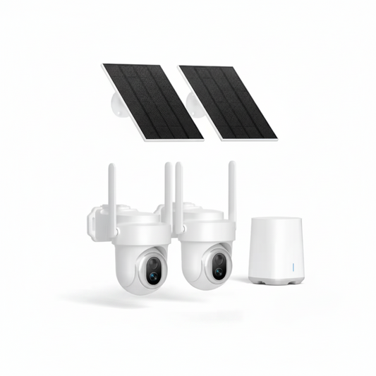 4K/8MP Ultra HD Solar-Powered 360° Smart Security Camera, 2-Pack