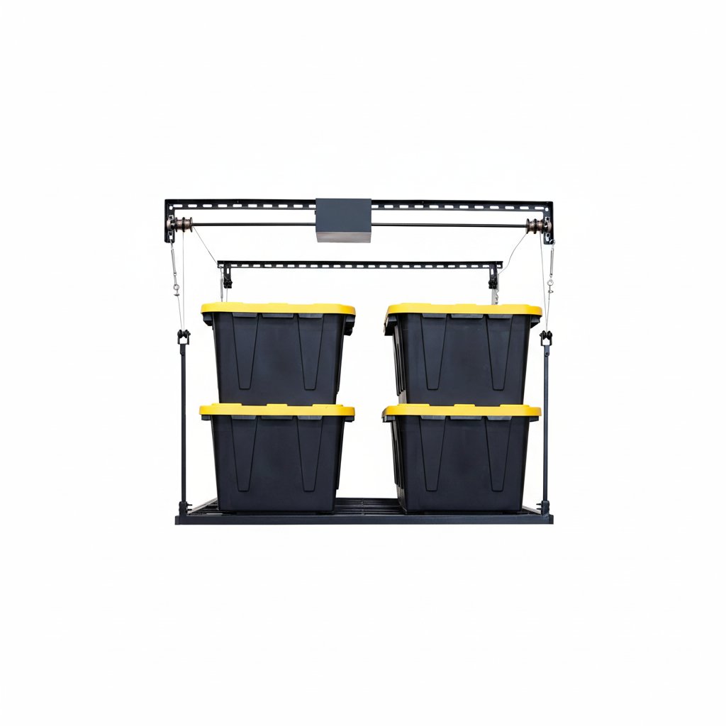 Motorized Ceiling Storage Rack, 52 X 25 Inch, 250 Lb Lift Capacity