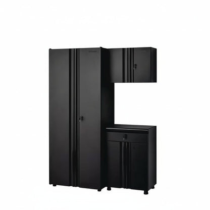 Regular Duty Welded 54.5 In. W X 75 In. H X 19.6 In. D 21-Gauge Steel 3-Piece Garage Storage System in Black