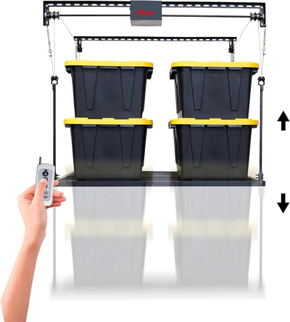 Motorized Ceiling Storage Rack, 52 X 25 Inch, 250 Lb Lift Capacity