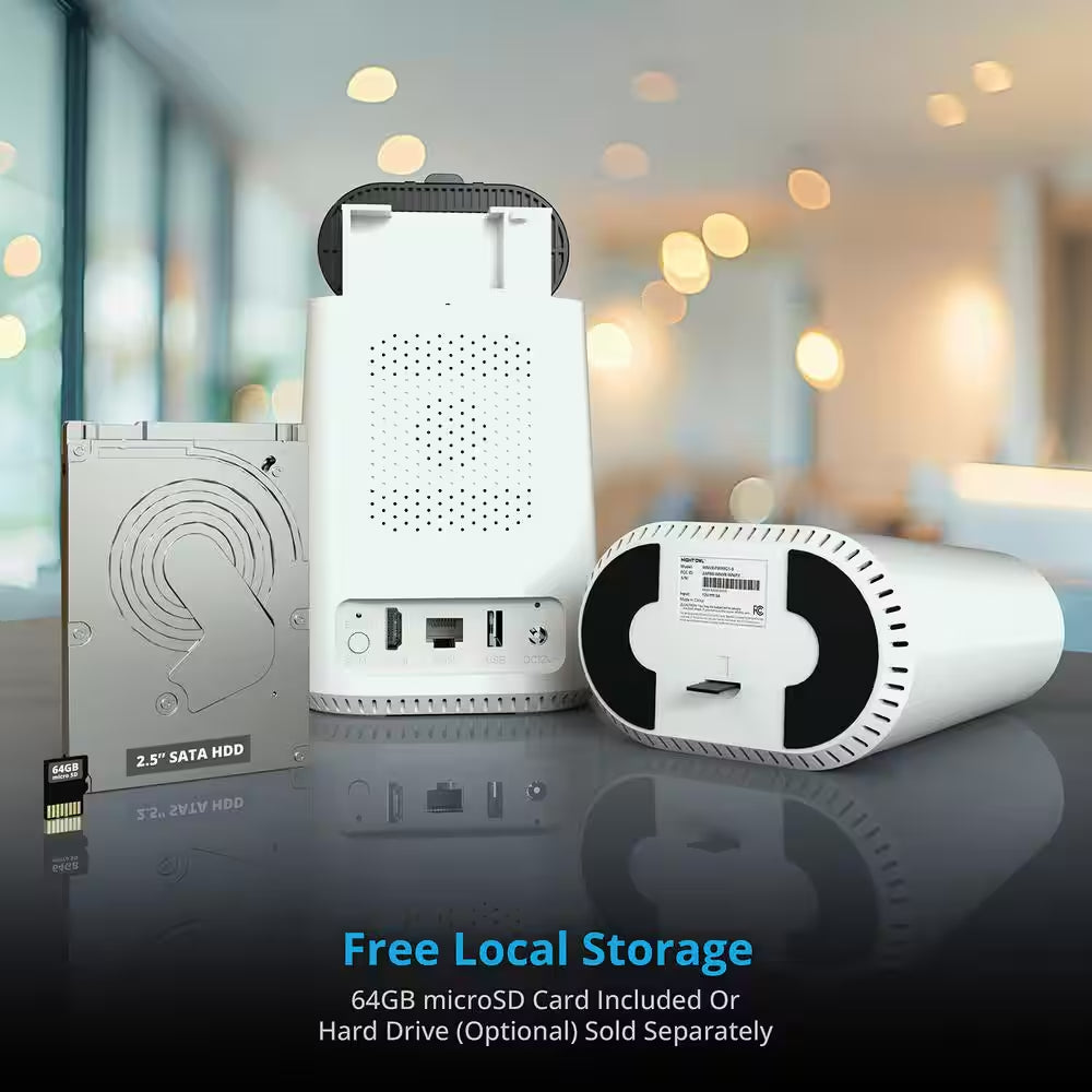 8-Channel 4K 64GB Smart NVR Security Camera System with 3-Plug-In Wireless Spotlight Cameras with 2-Way Audio